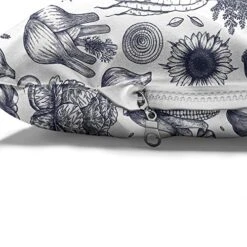 Ambesonne Vegetable Pet Bed, Vintage Monochrome Drawn Food Pattern With Autumn Harvest Crops Art, Chew Resistant Pad For Dogs And Cats Cushion With Removable Cover, 24" X 39", Dark Blue Grey And White -Dog Supplies Store 51xBlMgsZyL