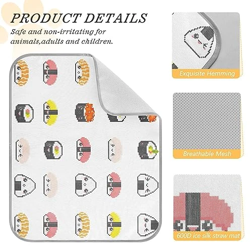 Washable Dog Cooling Mat Cute Japanese Food Summer Cats Sleeping Mat Sushi Dog Bed Mats 23.6 * 38.6inch Pet Ice Silk Sleep Kennel Pad Animal Sleep Bed For Home Outdoor Travel 5 Washable Dog Cooling Mat Cute Japanese Food Summer Cats Sleeping Mat Sushi Dog Bed Mats 23.6 * 38.6inch Pet Ice Silk Sleep Kennel Pad Animal Sleep Bed For Home Outdoor Travel - Image 5