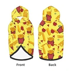 Fries Pattern Fast Food Pet Dog Costume Large Pets Wear Hoodies Winter Large Cats Cloth Sweatshirts Jacket Pullover -Dog Supplies Store 51yCncHUDHL
