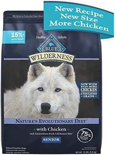 Blue Buffalo Wilderness High Protein Natural Senior Dry Dog Food Plus Wholesome Grains, Chicken 28 Lb Bag 6 Blue Buffalo Wilderness High Protein Natural Senior Dry Dog Food Plus Wholesome Grains, Chicken 28 Lb Bag - Image 6