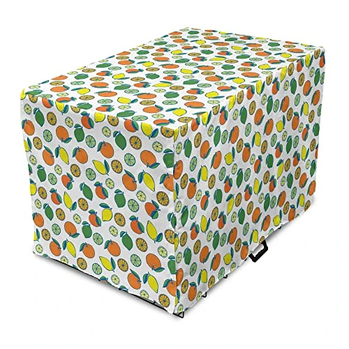 Lunarable Lime Green Dog Crate Cover, Whole Fruits And Halves Food Themed Agriculture Summer Season Art, Easy To Use Pet Kennel Cover For Small Dogs Puppies Kittens, 48 Inch, White Orange And Green 1 Lunarable Lime Green Dog Crate Cover, Whole Fruits And Halves Food Themed Agriculture Summer Season Art, Easy To Use Pet Kennel Cover For Small Dogs Puppies Kittens, 48 Inch, White Orange And Green