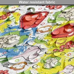 Lunarable Vegetables Dog Crate Cover, Ornate Food Garlic Pepper Cauliflower Delicious Plants Image, Easy To Use Pet Kennel Cover For Medium Large Dogs, 48 Inch, Lime Green Yellow -Dog Supplies Store 614pOoNgEvL