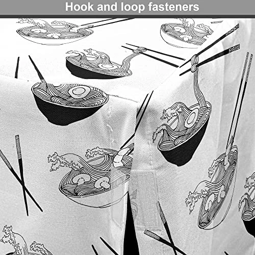 Lunarable Food Dog Crate Cover, Monochrome Traditional Cuisine Noodle Dish In Bowl With Chopsticks, Easy To Use Pet Kennel Cover For Small Dogs Puppies Kittens, 22 Inch, Charcoal Grey And White 3 Lunarable Food Dog Crate Cover, Monochrome Traditional Cuisine Noodle Dish In Bowl With Chopsticks, Easy To Use Pet Kennel Cover For Small Dogs Puppies Kittens, 22 Inch, Charcoal Grey And White - Image 3