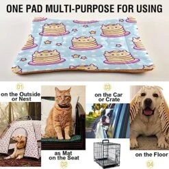 Dog Bed Mat Soft Comfortable Anti-Slip Bottom Pet Mat Washable Cat Kennel Crate Pad For Small Medium Large Pets 24x36in Cute Pancake Cat Kawaii Food Pattern -Dog Supplies Store 61AfX1JWFAL