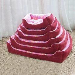 Warm Corduroy Padded Dog Bed Waterproof Washable Pet House Mat Perros Soft Sofa Kennel Dogs Cats House For Large Dogs Pink S 45x30cm -Dog Supplies Store 61FXDVyuREL
