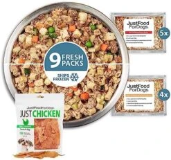 JustFoodForDogs Frozen Fresh Human Grade Dog Food, Fresh Starter Pack, (5.5 Oz - 9 Pack) 20 JustFoodForDogs Frozen Fresh Human Grade Dog Food, Fresh Starter Pack, (5.5 Oz - 9 Pack) -Dog Supplies Store 61HnrB1cn8L. AC