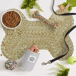 Pet Mat For Dogs & Cats | Friendly Pet Mats | Hand Braided Mat | FloorMat | Doormat | Pet Area Rugs | Polyester Material | Anti-Spill | 16 X 24 Inches | Bone Design – The Home Talk Store -Dog Supplies Store 61IaKgfvk0L. AC