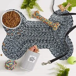 Pet Mat For Dogs & Cats | Friendly Pet Mats | Hand Braided Mat | FloorMat | Doormat | Pet Area Rugs | Polyester Material | Anti-Spill | 16 X 24 Inches | Bone Design – The Home Talk Store -Dog Supplies Store 61J0koF43uL. AC