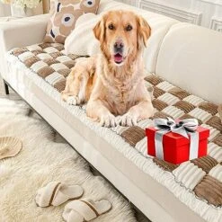 Funnyfuzzy Cream-Coloured Large Plaid Square Pet Mat Bed Couch Cover,Funny Fuzzy Square Pet Mat Bed Couch Cover,Large Plaid Square Pet Mat Bed Couch Cover For Couch Or Floor (1,70x150cm) -Dog Supplies Store 61JnZx94uAL. AC 1