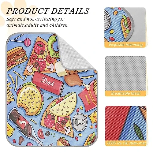 Kigai Delicious Food Dog Cooling Mat Reusable Breathable Pet Mat Washable Dog Crate Pad For Small Medium Large Dogs & Cats 3 Kigai Delicious Food Dog Cooling Mat Reusable Breathable Pet Mat Washable Dog Crate Pad For Small Medium Large Dogs & Cats - Image 3