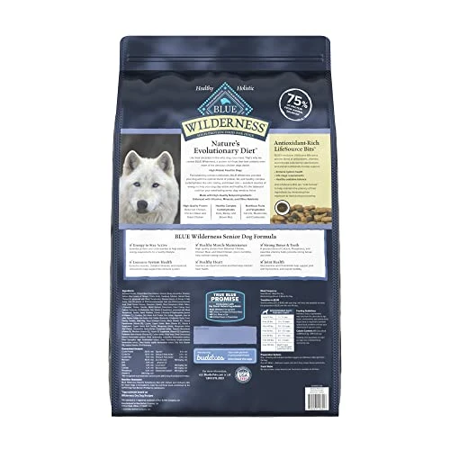 Blue Buffalo Wilderness High Protein Natural Senior Dry Dog Food Plus Wholesome Grains, Chicken 28 Lb Bag 3 Blue Buffalo Wilderness High Protein Natural Senior Dry Dog Food Plus Wholesome Grains, Chicken 28 Lb Bag - Image 3