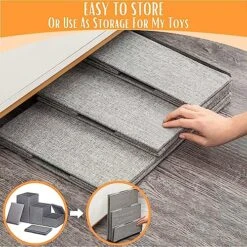 24-inch Dog Stairs For High Beds Up To 32-inch- Foldable Pet Steps For Large Dogs W/Storage- Puppy Dog Stairs To Bed- Tall Pet Stairs For High Beds- Dog Steps For Large Dog Or Small Dog -Dog Supplies Store 61OysQwZivL