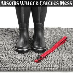 DogBuddy Dog Door Mat, Ultra Absorbent Dog Mat, Waterproof Dog Bowl Mat, Washable Rugs For Pets, Door Mats For Entry, Back Door, Mud Room, Garage, Floor, Puppy Supplies (Medium, Shadow) -Dog Supplies Store 61RNuQug7BL