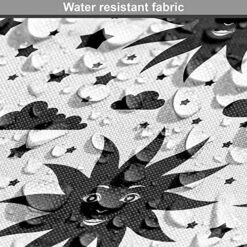 Lunarable Sky Dog Crate Cover, Monochromatic Design Pattern With Sun Moon Clouds And Stars With Face, Easy To Use Pet Kennel Cover For Small Dogs Puppies Kittens, 36 Inch, Charcoal Grey And White -Dog Supplies Store 61S8UGIckgL