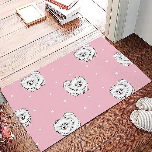 Door Mat Outdoor Cartoon Pets White Long Haired Dog Polka Dot Pink Texture Welcome Mats For Front Door Indoor Entry Doormat Non-Slip Kitchen Rug Washable Floor Mats For Bathroom/Bedroom/Patio 18"X30" 1 Door Mat Outdoor Cartoon Pets White Long Haired Dog Polka Dot Pink Texture Welcome Mats For Front Door Indoor Entry Doormat Non-Slip Kitchen Rug Washable Floor Mats For Bathroom/Bedroom/Patio 18"X30"