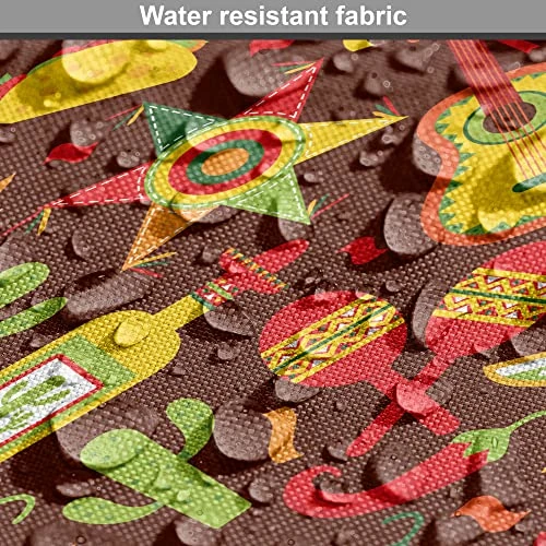 Lunarable Cinco De Mayo Dog Crate Cover, Pattern With Traditional Food Sombrero And Dia De Los Muertos Skull, Easy To Use Pet Kennel Cover For Small Dogs Puppies Kittens, 18 Inch, Multicolor 4 Lunarable Cinco De Mayo Dog Crate Cover, Pattern With Traditional Food Sombrero And Dia De Los Muertos Skull, Easy To Use Pet Kennel Cover For Small Dogs Puppies Kittens, 18 Inch, Multicolor - Image 4