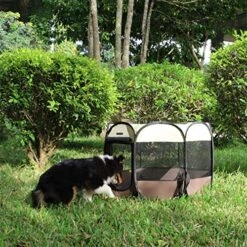 Hepeeng Portable Foldable Pet Playpen And Puppy Playpen Pet Tent With Carrying Case Collapsible Travel Bowl Indoor/Outdoor Use With Water Resistant And Removable Shade Cover 12 Hepeeng Portable Foldable Pet Playpen And Puppy Playpen Pet Tent With Carrying Case Collapsible Travel Bowl Indoor/Outdoor Use With Water Resistant And Removable Shade Cover -Dog Supplies Store 61TfF6af3xL
