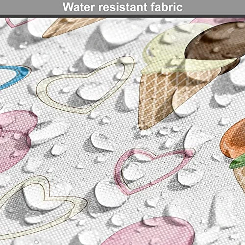 Lunarable Ice Cream Dog Crate Cover, Refreshing Summer Food With 3 Different Scoops And Colorful Hearts, Easy To Use Pet Kennel Cover For Small Dogs Puppies Kittens, 42 Inch, Multicolor 5 Lunarable Ice Cream Dog Crate Cover, Refreshing Summer Food With 3 Different Scoops And Colorful Hearts, Easy To Use Pet Kennel Cover For Small Dogs Puppies Kittens, 42 Inch, Multicolor - Image 5