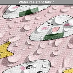 Ambesonne Anime Dog Crate Cover, Funny Pattern With Japanese Rice Balls Cherries And Stars Food Cartoon Print, Easy To Use Pet Kennel Cover For Small Dogs Puppies Kittens, 22 Inch, Blush Multicolor -Dog Supplies Store 61XgNsP6gsL