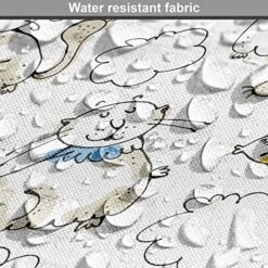 Lunarable Sketch Dog Crate Cover, Kitties Above The Puffy Clouds Dreaming Of Fish Domestic Pets Craving Food, Easy To Use Pet Kennel Cover For Small Dogs Puppies Kittens, 30 Inch, Multicolor -Dog Supplies Store 61aWfBTyWDL