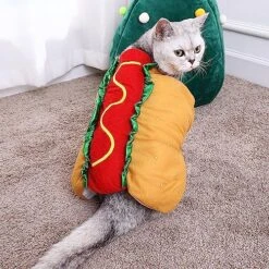POPETPOP Hot Dog Costume- Funny Hot Dog Pet Cosplay Clothes Halloween Outfit Christmas Party Decorations For Puppies And Kitten（ Size M） -Dog Supplies Store 61dua0I3ueL