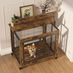 Dog Crate Furniture, Wooden Dog Cages House Pet Kennels With Double Doors And Drawer Indoor End Table Furniture For Medium Large Dog, 30" Grey 25 Dog Crate Furniture, Wooden Dog Cages House Pet Kennels With Double Doors And Drawer Indoor End Table Furniture For Medium Large Dog, 30" Grey -Dog Supplies Store 61iNoFMyeCL. AC