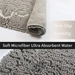 Dog Mat For Floor,Grey 20x31Inch Muddy Mats For Dogs,Pet Dog Feeding Mat Rug For Food And Water,Dries Quickly, Machine Washable -Dog Supplies Store 61mPaGyq5UL