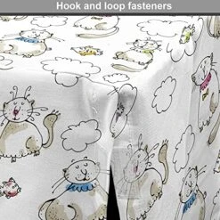 Lunarable Sketch Dog Crate Cover, Kitties Above The Puffy Clouds Dreaming Of Fish Domestic Pets Craving Food, Easy To Use Pet Kennel Cover For Small Dogs Puppies Kittens, 30 Inch, Multicolor -Dog Supplies Store 61oy7TE71zL