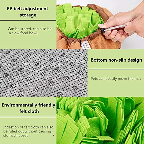 AWOOF Pet Snuffle Mat For Dogs, Interactive Feed Game For Boredom, Encourages Natural Foraging Skills For Cats Dogs Bowl Travel Use, Dog Treat Dispenser Indoor Outdoor Stress Relief 4 AWOOF Pet Snuffle Mat For Dogs, Interactive Feed Game For Boredom, Encourages Natural Foraging Skills For Cats Dogs Bowl Travel Use, Dog Treat Dispenser Indoor Outdoor Stress Relief - Image 4